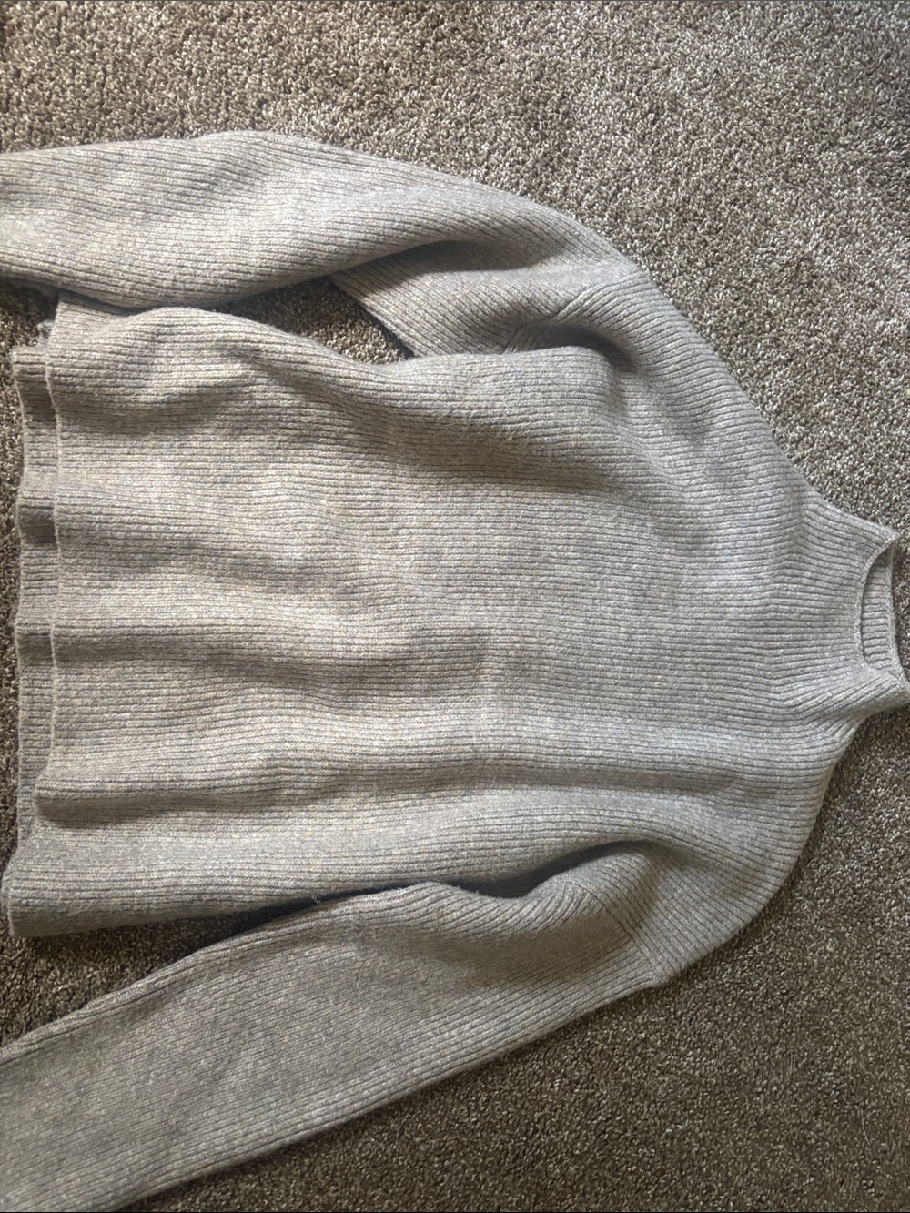 Abercrombie & Fitch Men's Heather Gray Ribbed Turtleneck Sweater
